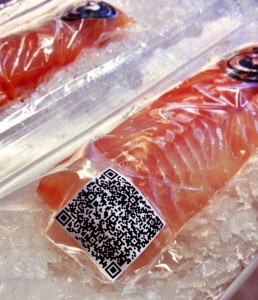 QR codes on seafood